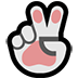 emoji, paw hand peace sign, link goes to redbubble store